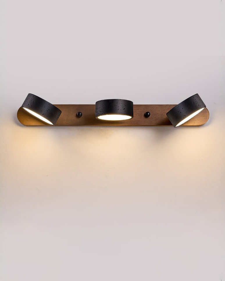 Zwarte travertin wandlamp met draaibare koppen - 2, 3 of 4 lampen | 3-lampen Warm wit - Maison Roze