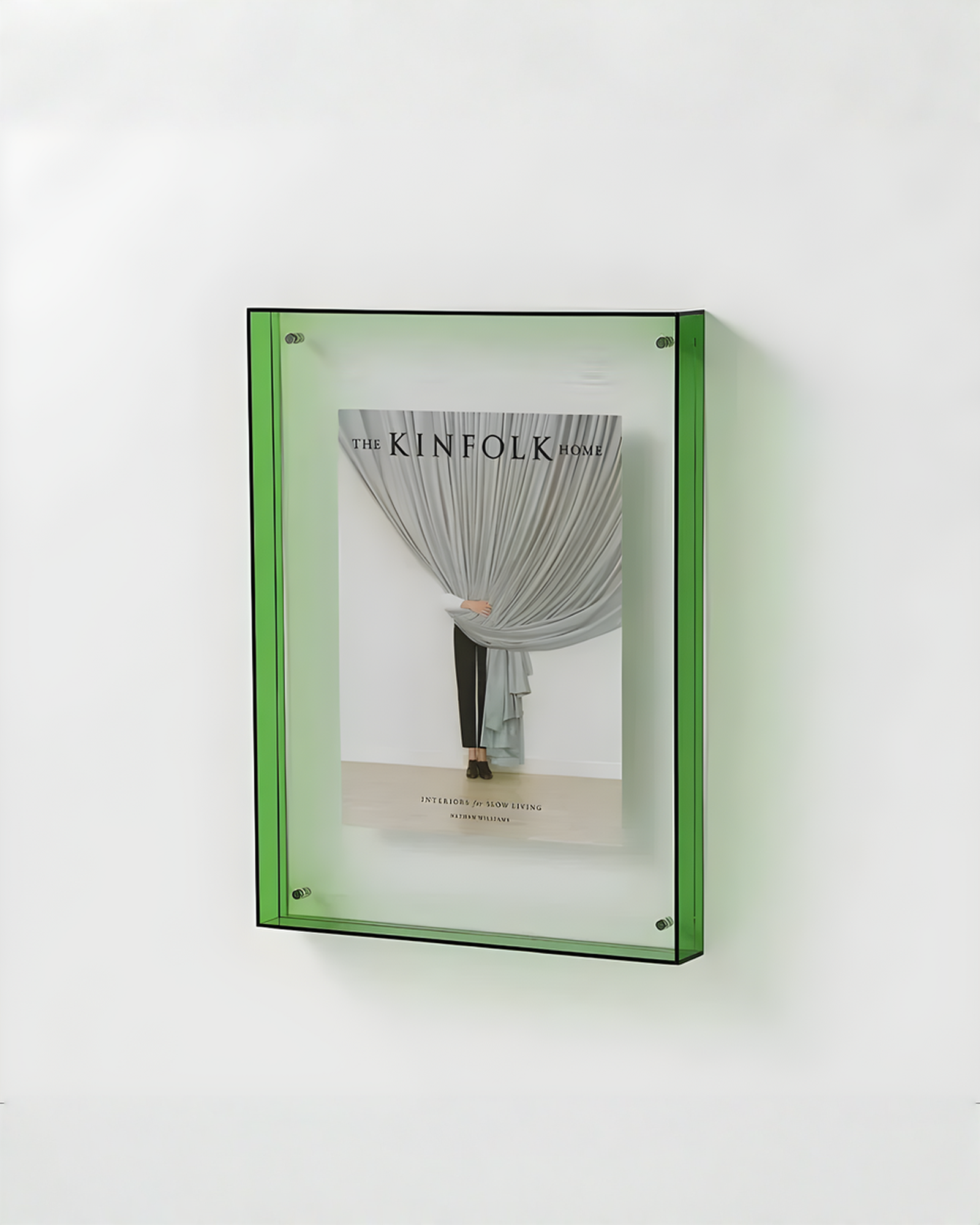 Zwevende Acryl Fotolijst, Transparant met Gekleurde Rand 15x19 / 21x30 cm | Groen - Maison Roze