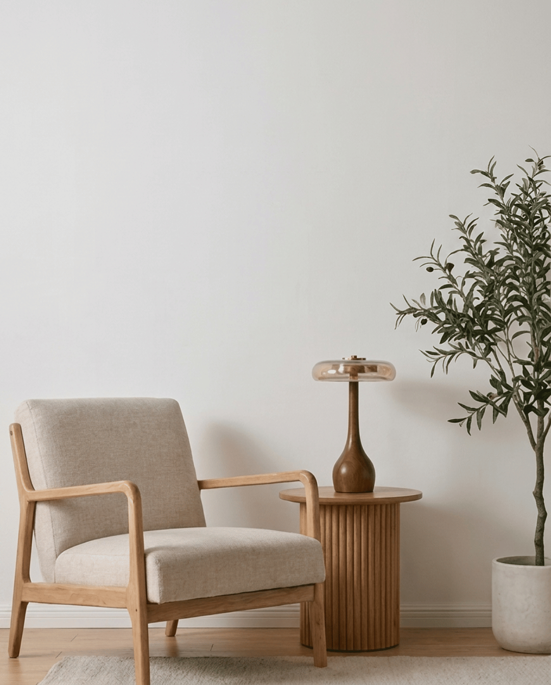 Designer Tafellamp Hout Met Transparante Kap | - Maison Roze