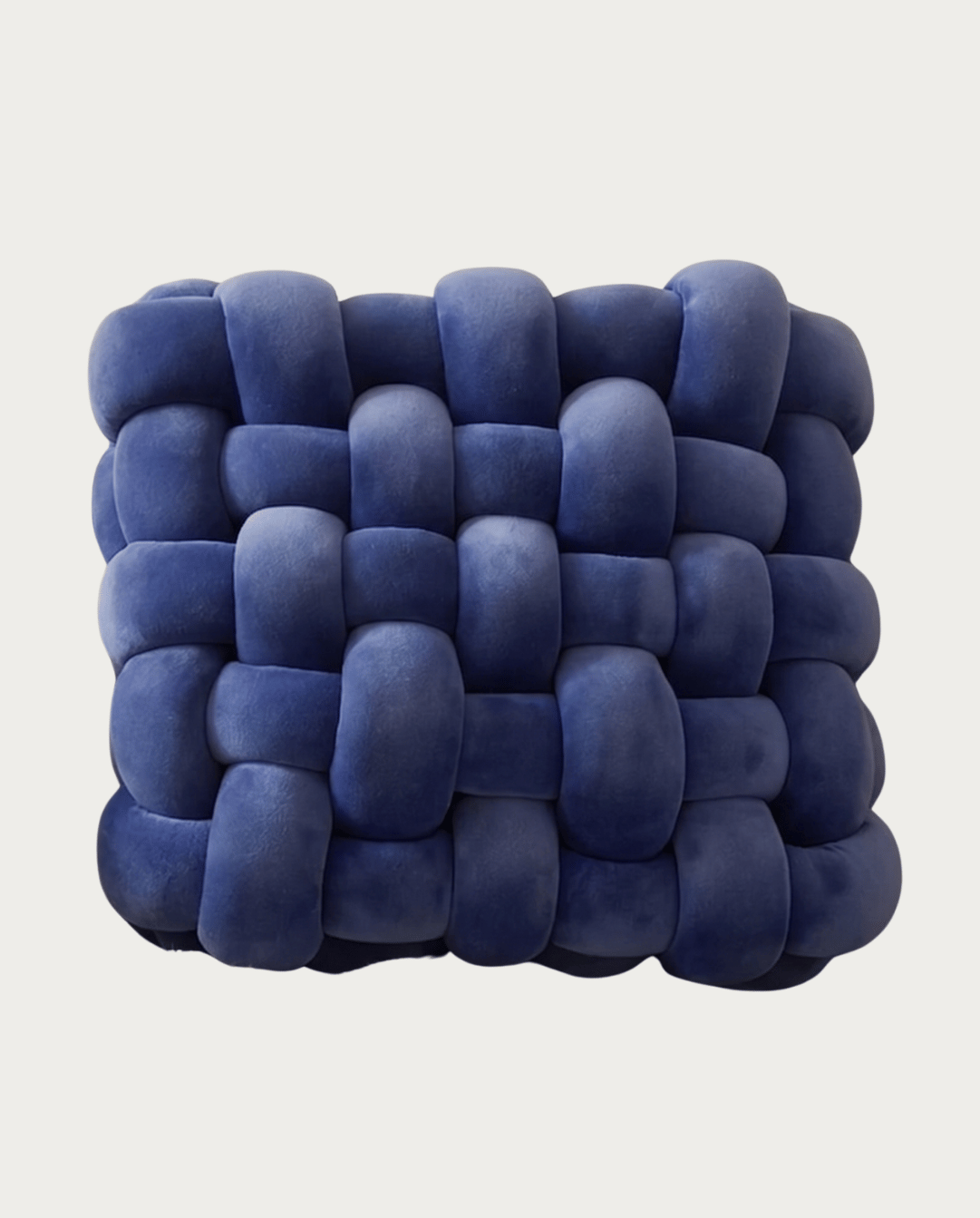 Knoopkussen Zacht Geometrisch Design Sierkussen Pluche, 30 x 30 cm | Blauw - Maison Roze