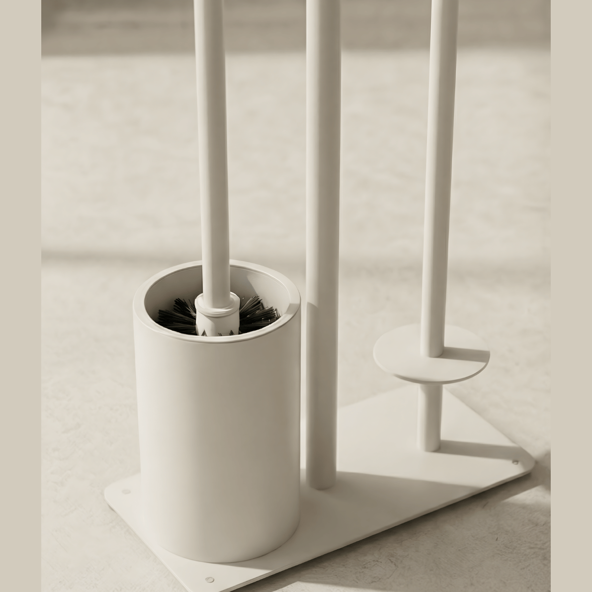 Toiletrolhouder Vrijstaand met Opbergruimte – Minimalistische Toiletpapierhouder Maison Roze