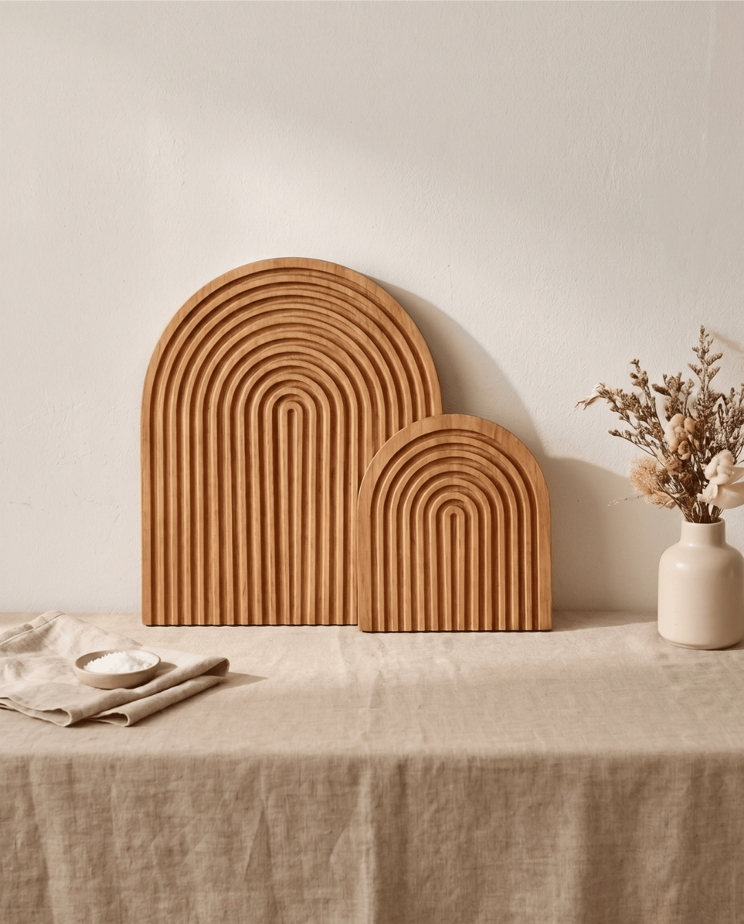 Cove Houten Regenboog Wanddecoratie Set - Boho Geometrische Wanddecoratie | Rainbow arches - Maison Roze