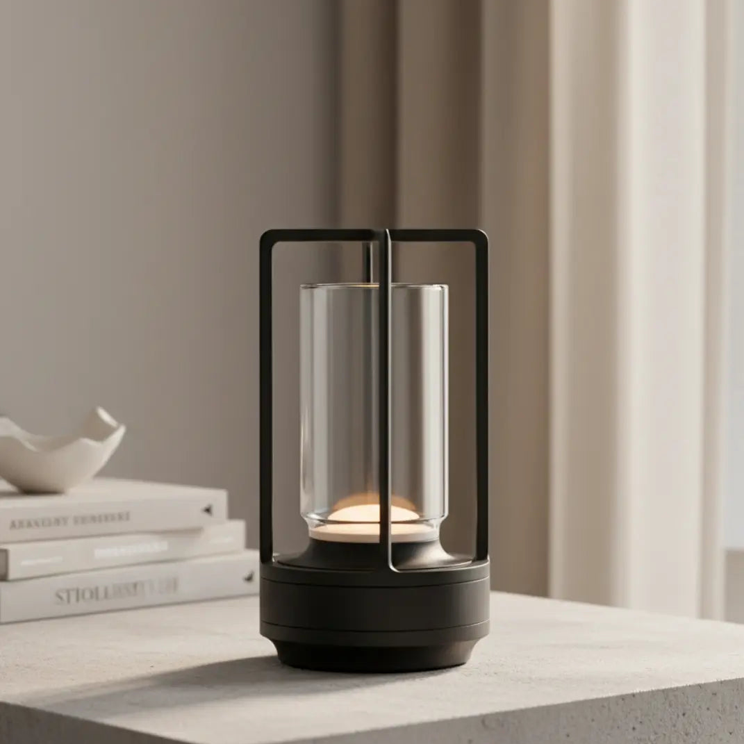 Minimalistische Kristallen LED-Tafellamp 17,5cm – USB-Oplaadbaar – Aluminium Voet