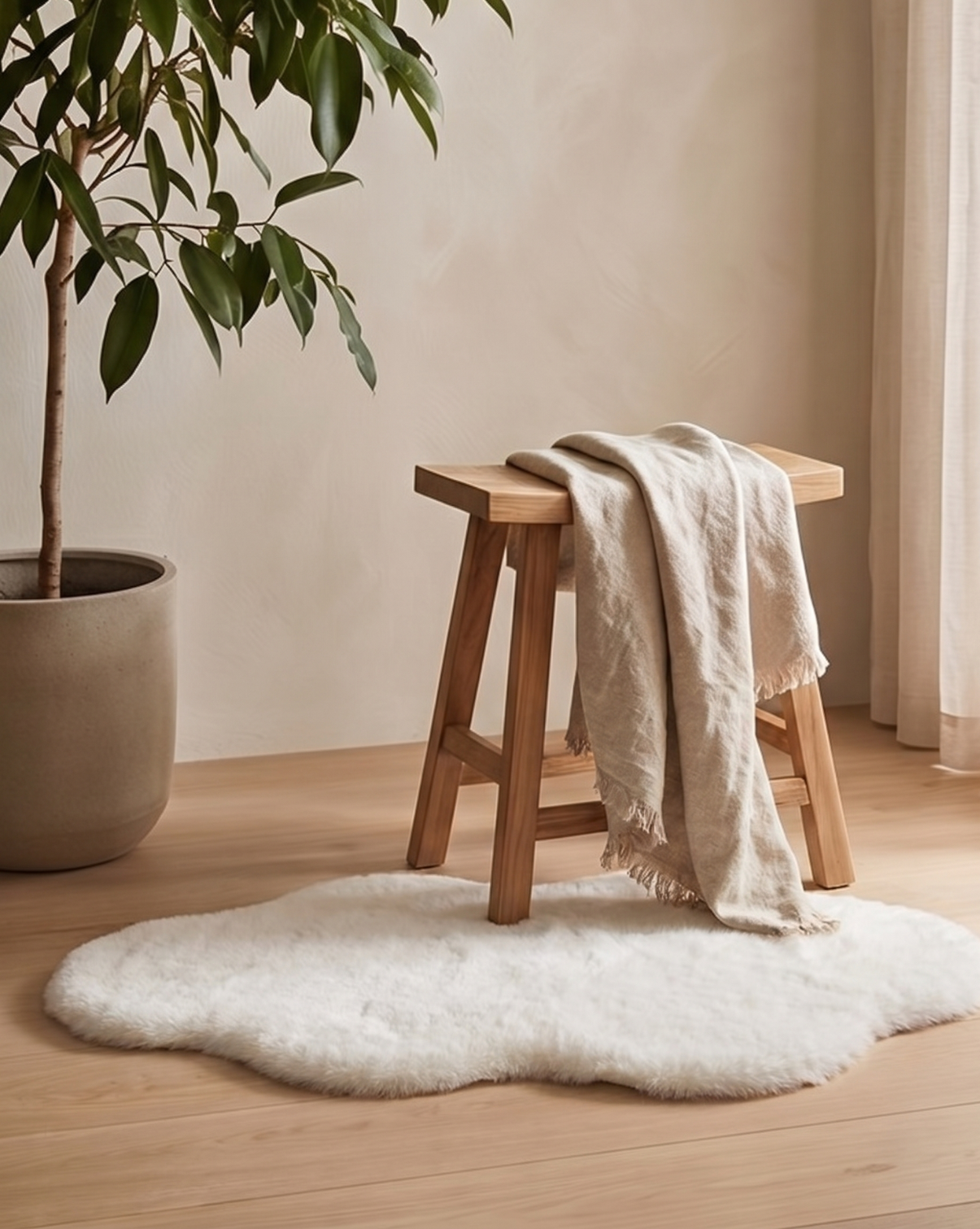 Mist Wolkvormig Fluffy Vloerkleed In Grijs Pluche Polyester | - Maison Roze