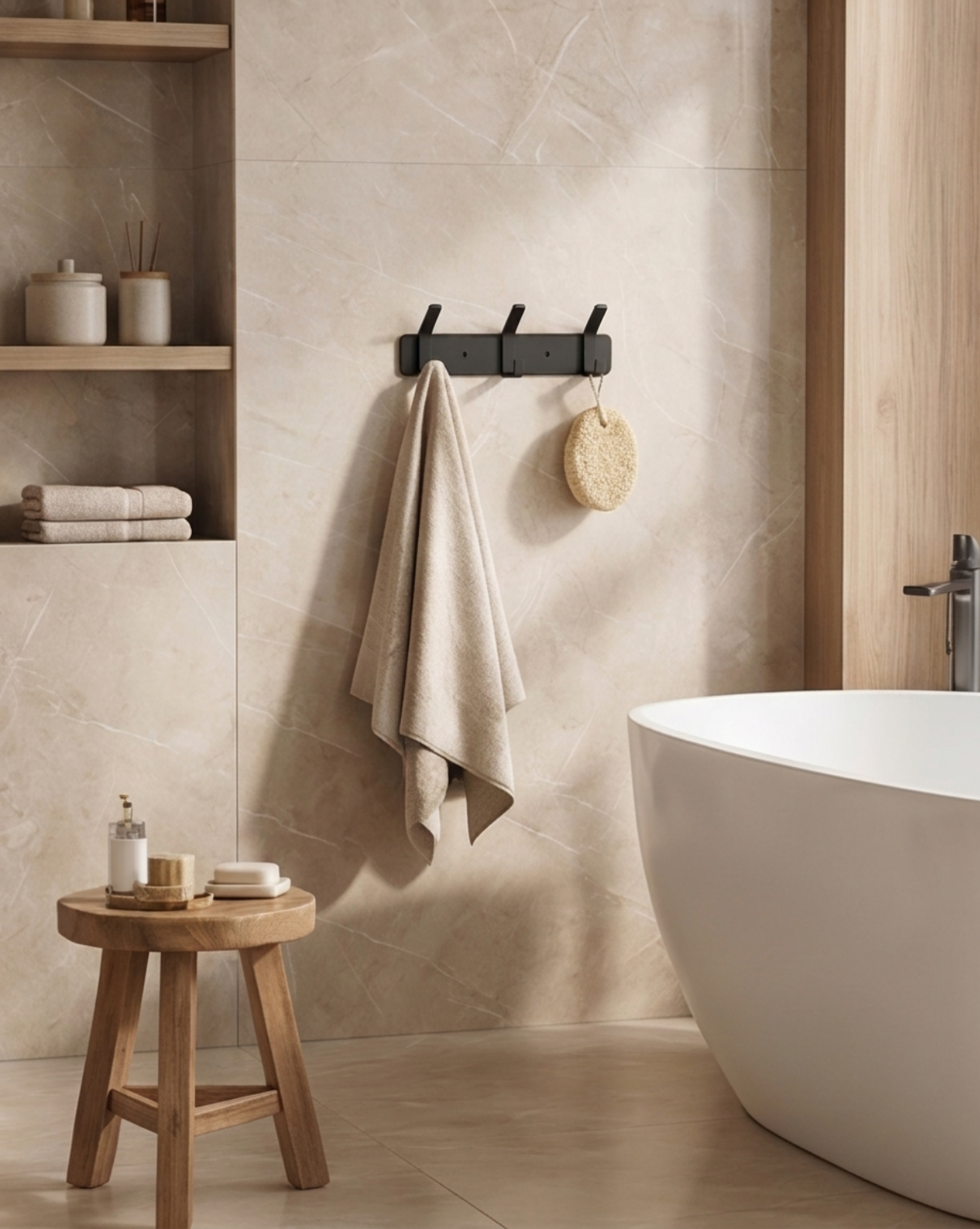 Wandhaken Aluminium – 3, 4, 5 of 6 Haken | Badkamer Handdoekhaken | - Maison Roze