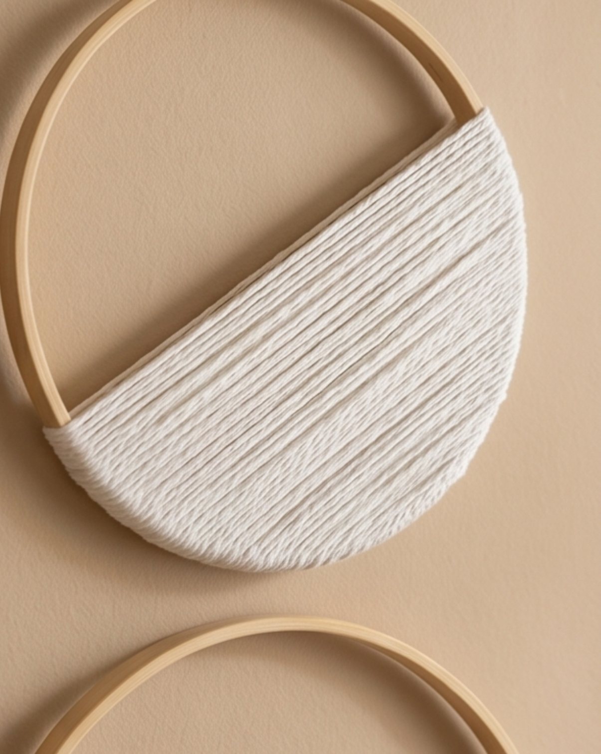 Macramé Wanddecoratie Set van 3 | Bamboe Hoepel met Geometrisch Patroon | - Maison Roze