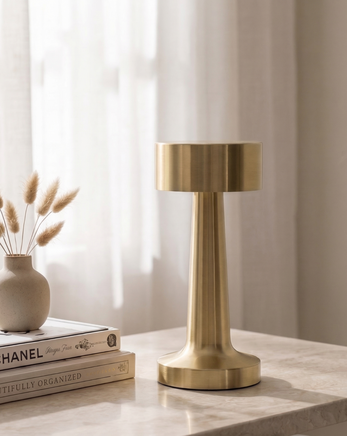 Moderne Draadloze Tafellamp – Oplaadbare LED – Metalen Afwerking | Goud - Maison Roze