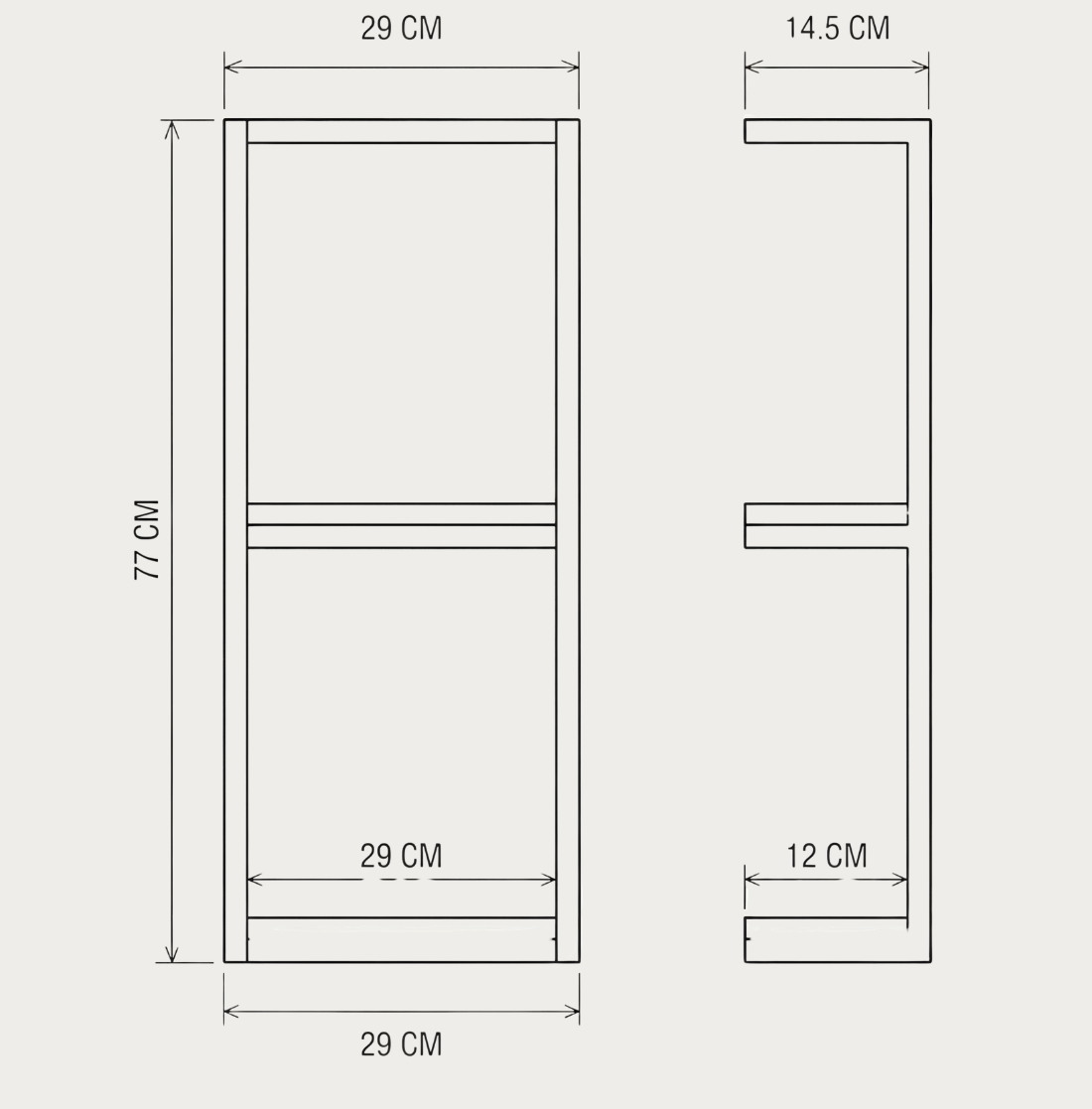 Handdoekenrek Wand 2-Laags – Met Houten Planken & Metalen Rek (Zwart)