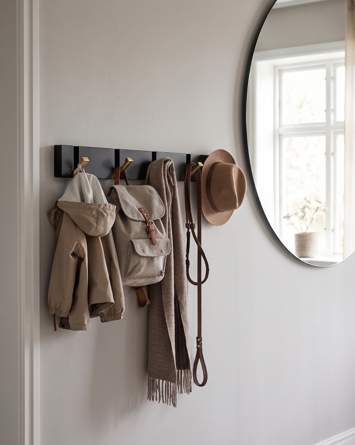 Opvouwbare wandhaak RVS – Zwart Goud, 38.5 cm | - Maison Roze