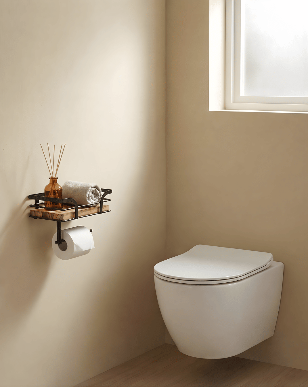 Wand Toiletrolhouder – Toiletpapierhouder met Opbergruimte | - Maison Roze