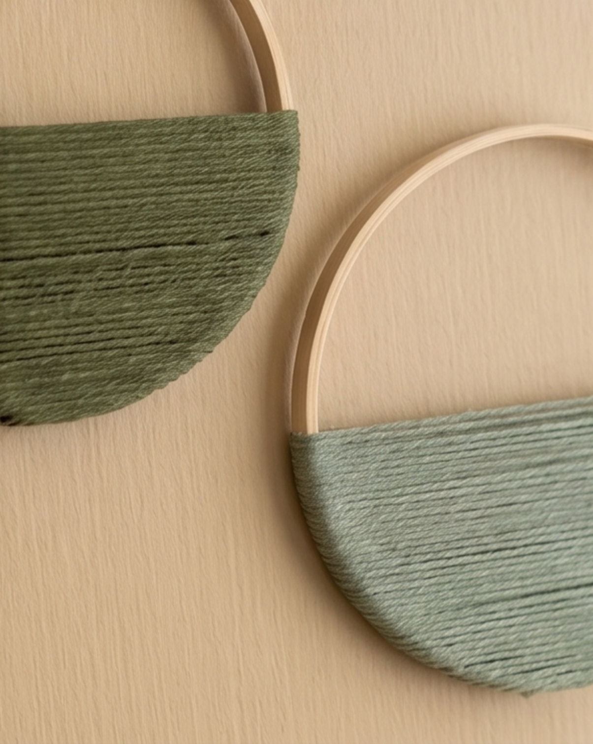 Macramé Wanddecoratie Set van 3 | Bamboe Hoepel met Geometrisch Patroon | - Maison Roze
