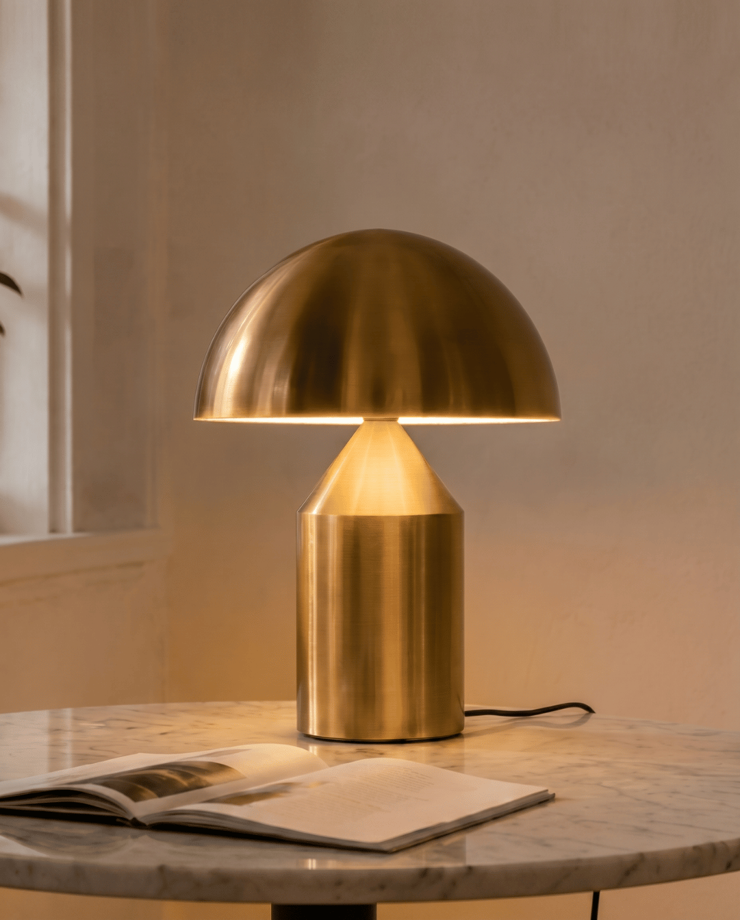 Lune paddenstoelvormige aluminium tafellamp | paddenstoel lamp Goud | - Maison Roze