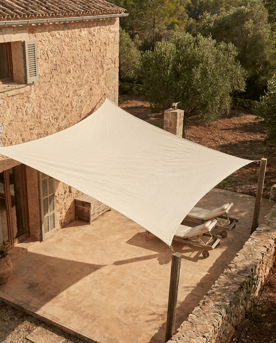 Schaduwdoek In Grijs En Beige, Waterafstotend, Vierkant en Driehoek | - Maison Roze