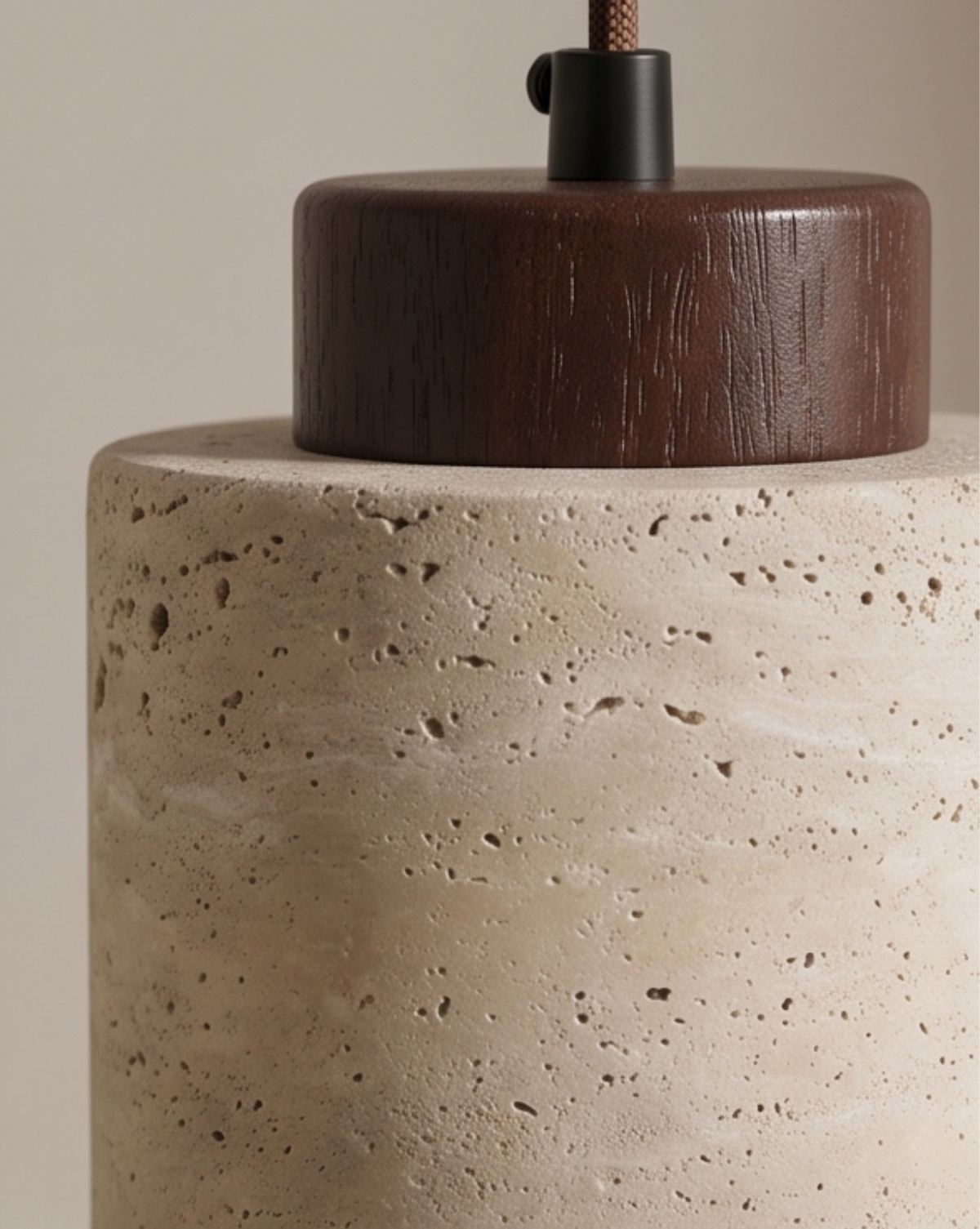 Travertin Hanglamp - Wabi-Sabi Ontwerp met Gele Natuursteen | - Maison Roze