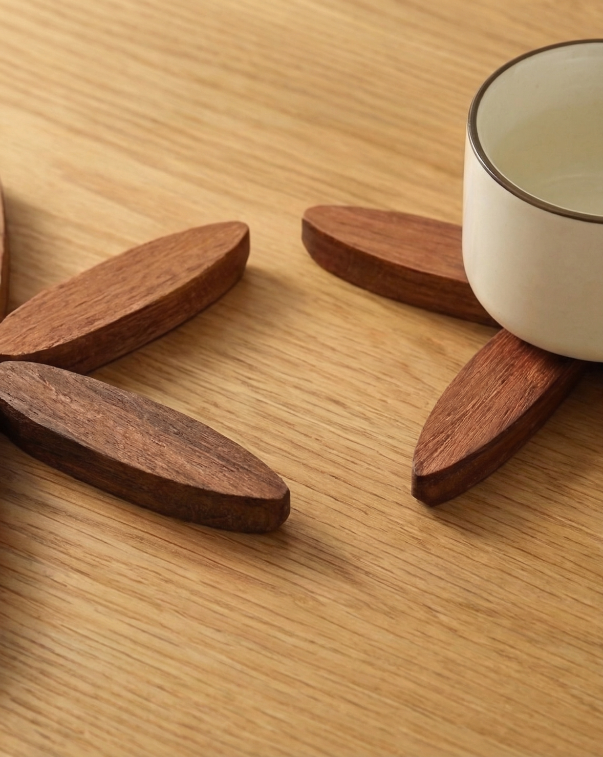 Massief Houten Onderzetters Set | - Maison Roze