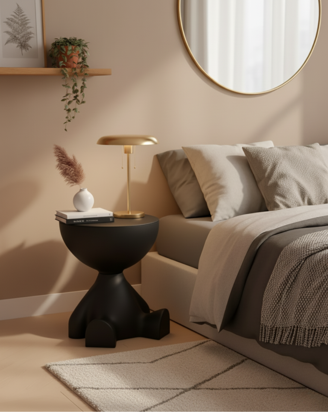 Cove Sculptural Kunststof Bijzettafel Met Opbergruimte, 45 Cm | - Maison Roze