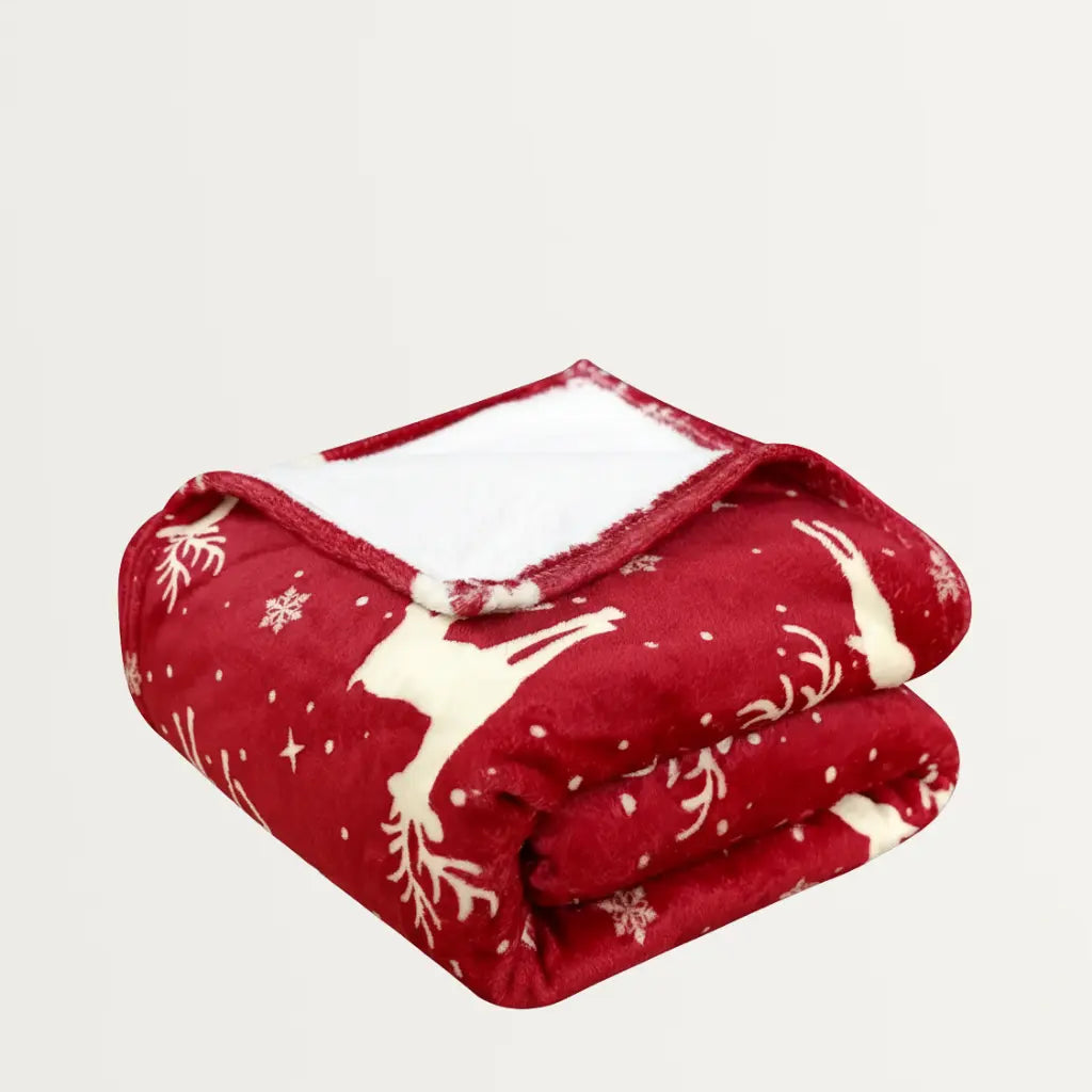 Flanelle Kerstdeken met Rendierprint