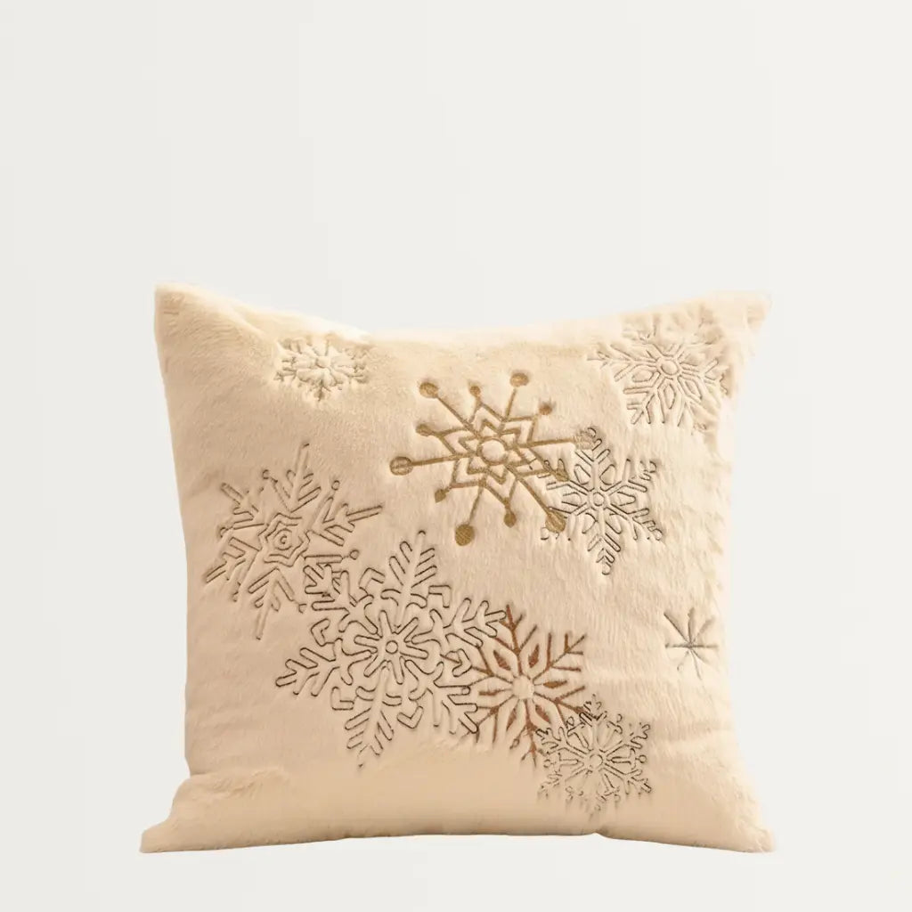 Witte Pluche Feestelijke Kussensloop