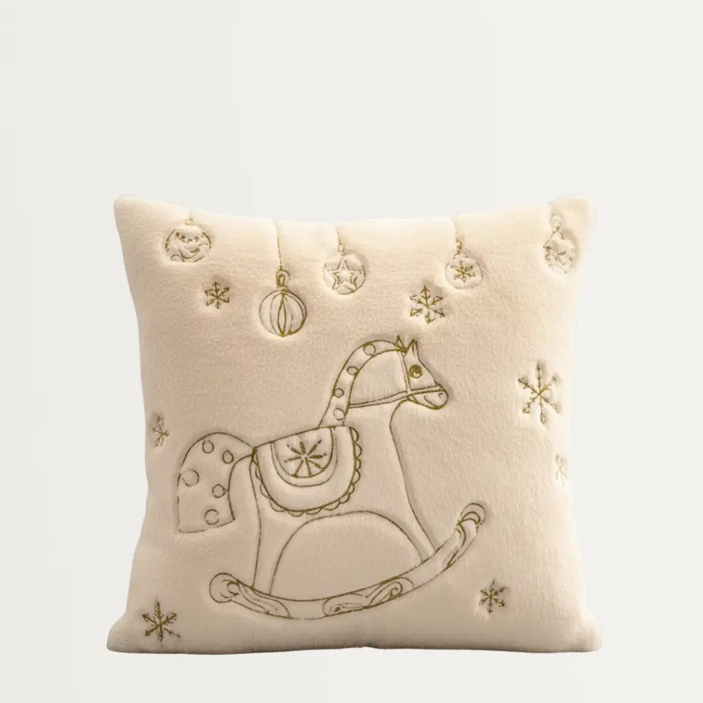 Witte Pluche Feestelijke Kussensloop