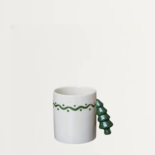 350ml Moderne Keramische Kerstmok – Festief Ontwerp Met Candy Cane Handvat