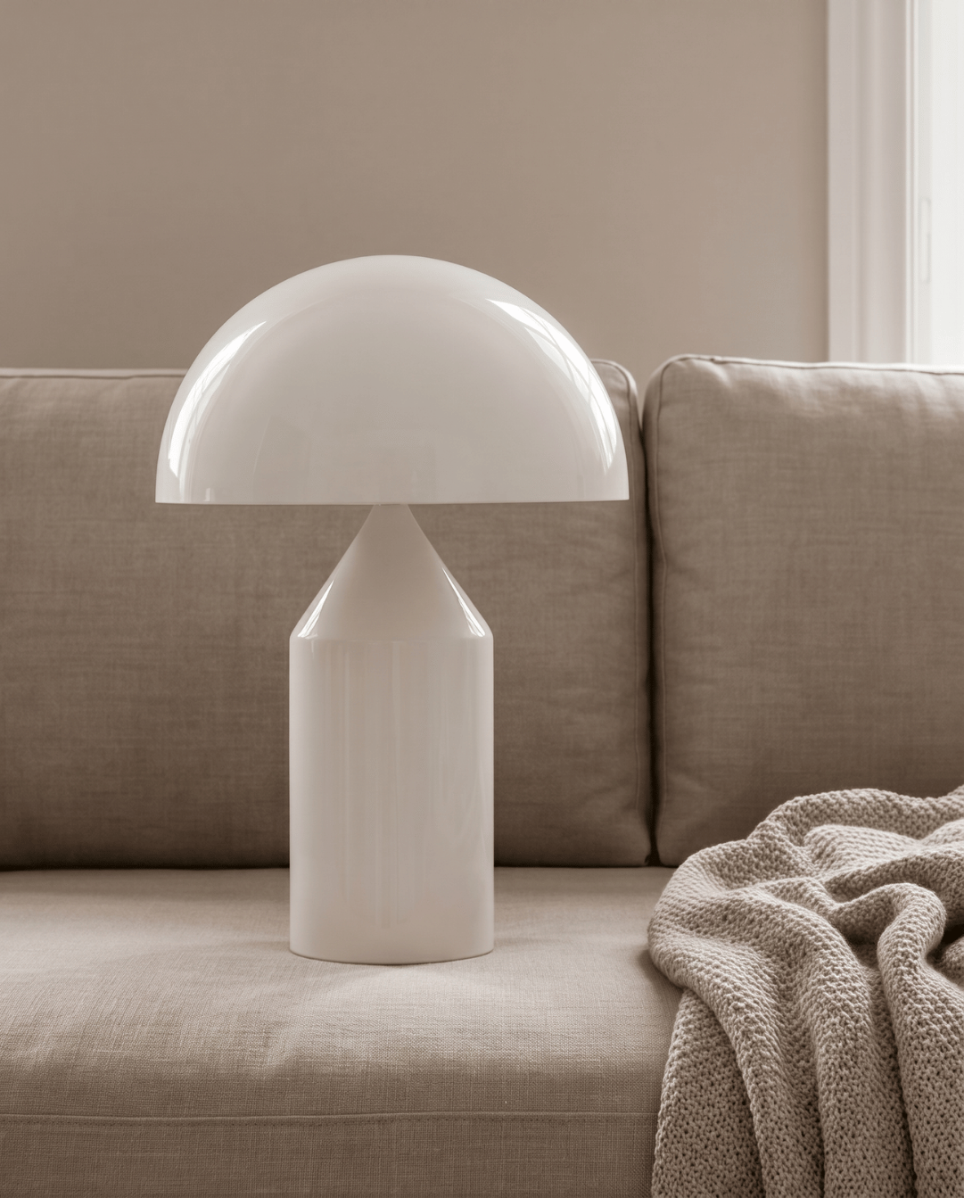 Lune paddenstoelvormige aluminium tafellamp | paddenstoel lamp wit | - Maison Roze