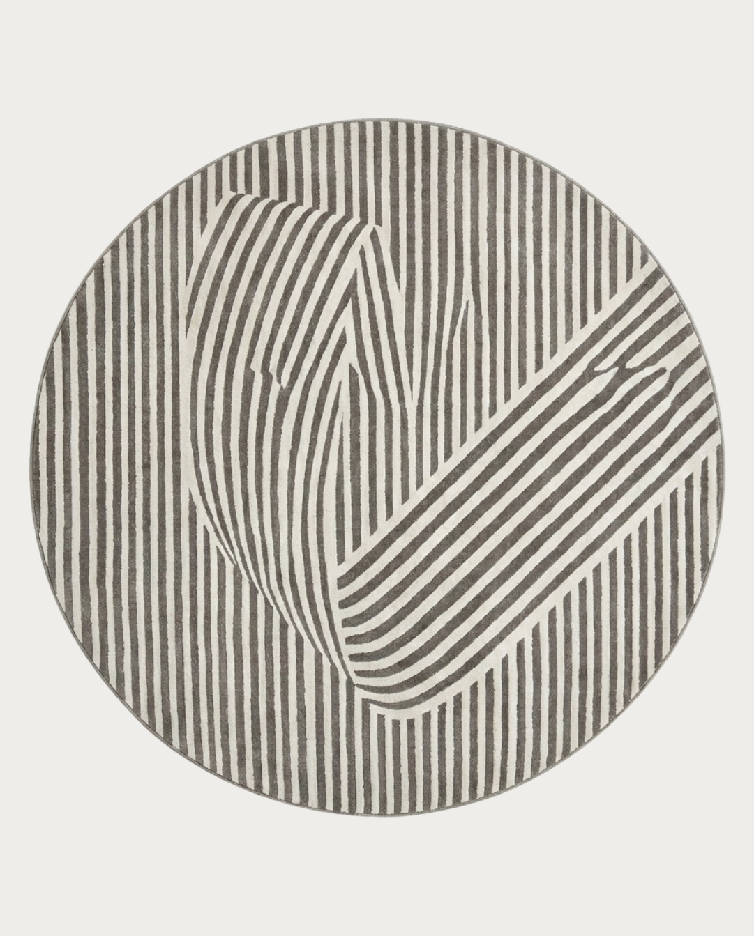 Vale Rond Vloerkleed In Zachte Polyester Met Grafisch Patroon, Ø 120-160 cm | H - Maison Roze