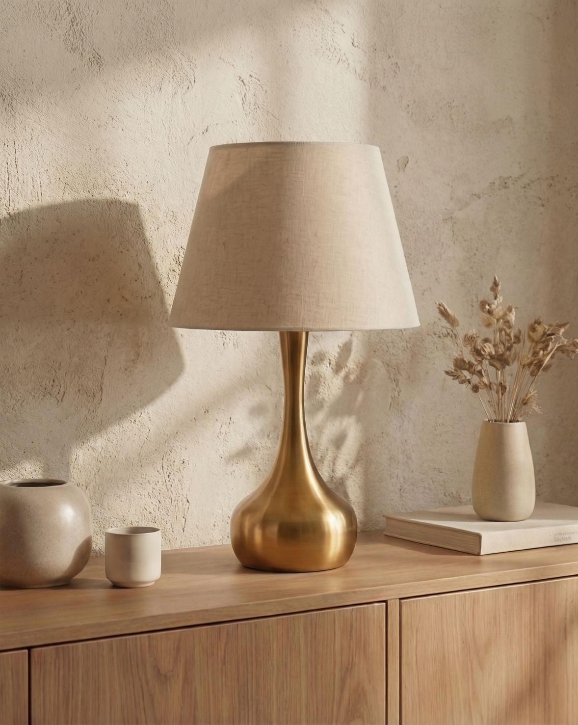 42cm Moderne Gouden Tafellamp – Elegante Metalen Voet | - Maison Roze