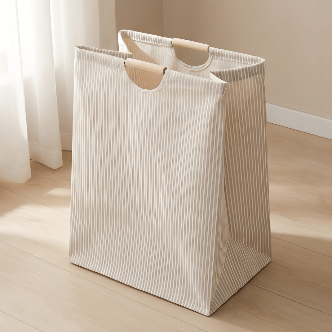 XL Wasmand Met Handvatten – Vrijstaande Stoffen Opbergtas Voor Badkamer en Slaapkamer Maison Roze