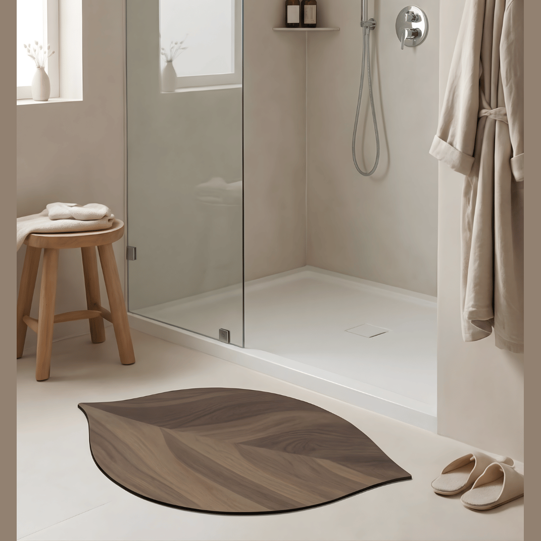 Bladvormige Badmat – Absorberend Antislip Douchekleed – Bruine Polyestervezel Maison Roze