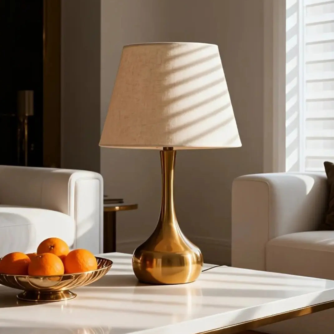 42cm Moderne Gouden Tafellamp – Elegante Metalen Voet