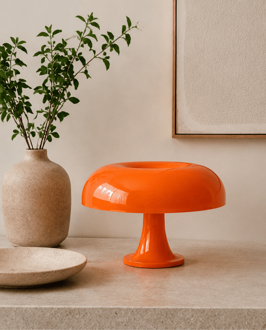 Paddenstoel-Tafellamp - Retro Ontwerp, 32 cm | - Maison Roze