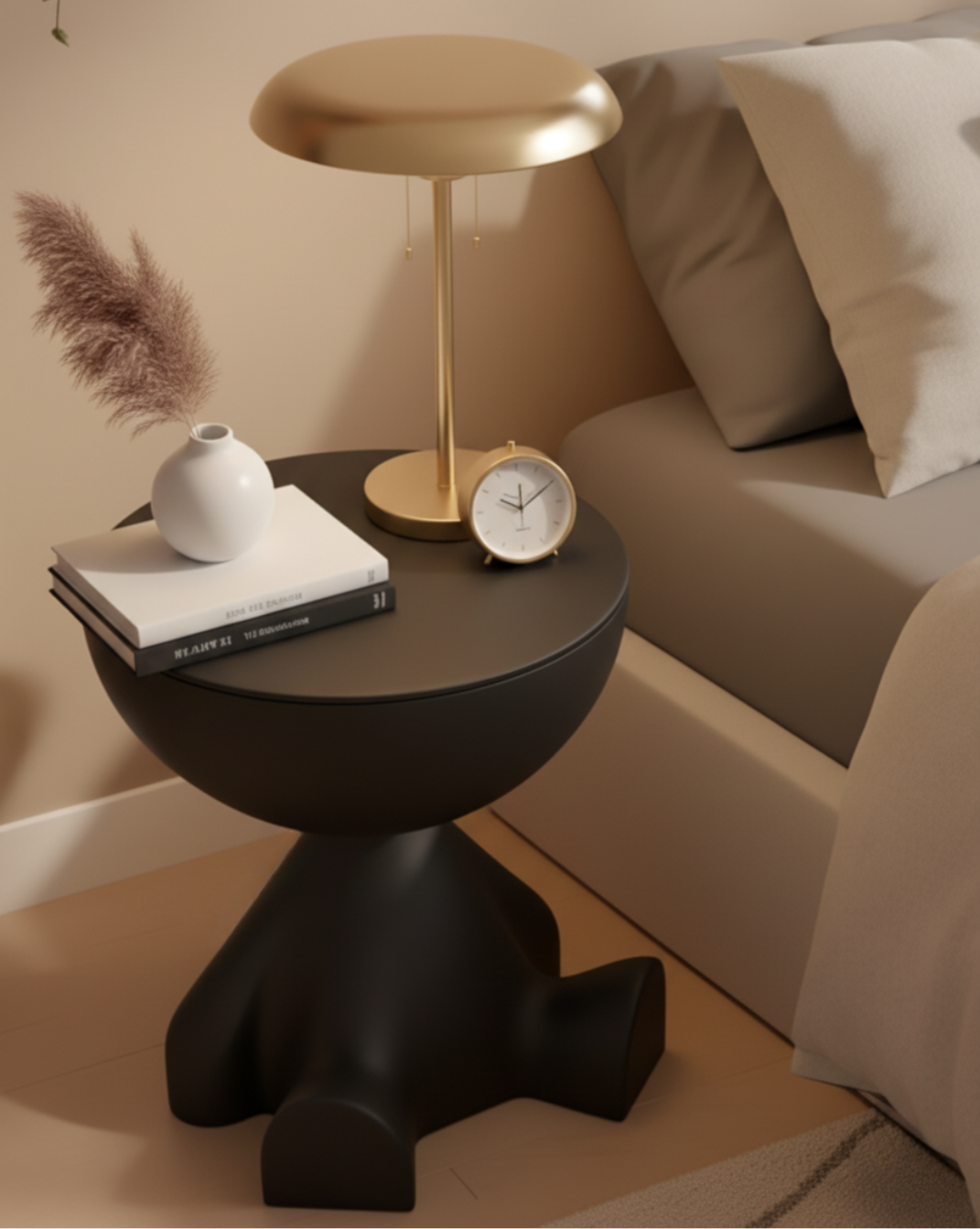 Cove Sculptural Kunststof Bijzettafel Met Opbergruimte, 45 Cm | - Maison Roze
