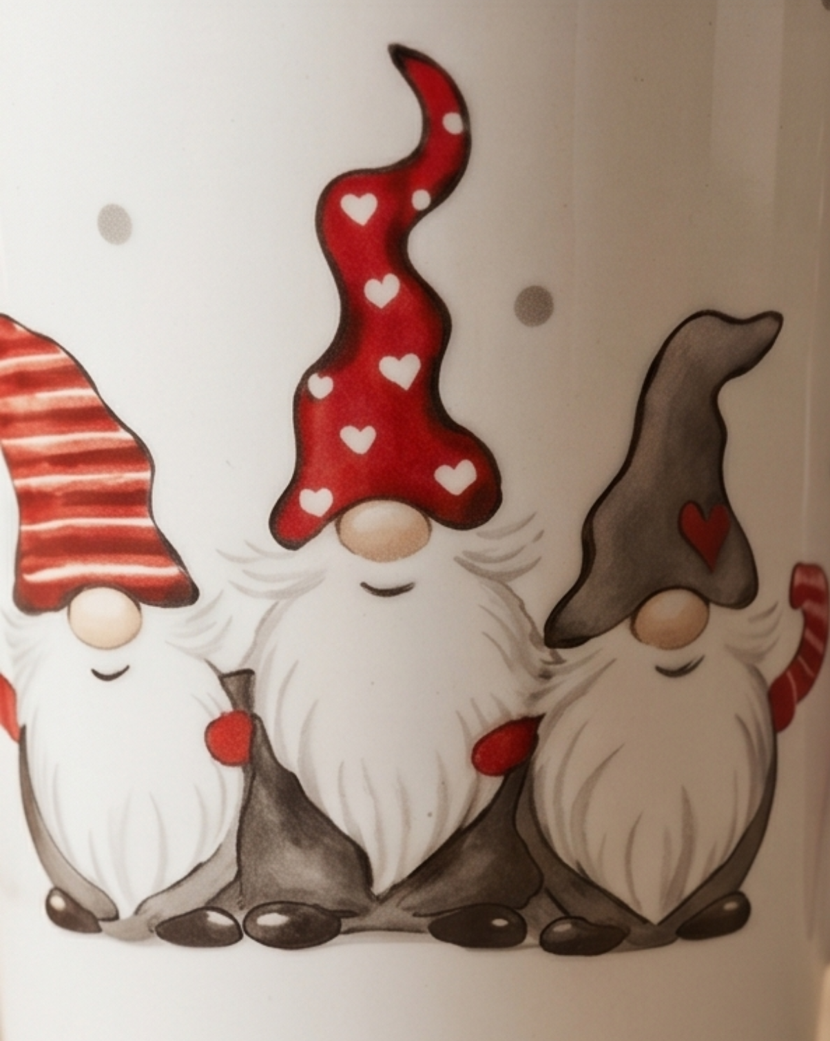Noel kerstmok van wit keramiek met kerstmanmotief | - Maison Roze