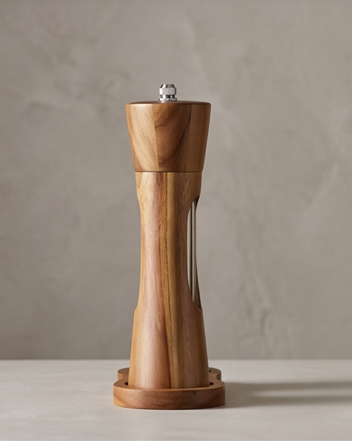 Acacia Houten Peper en Zout Molen Set - Handmatige Keuken Molens met Basis | - Maison Roze
