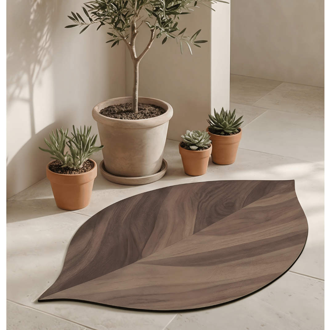 Bladvormige Badmat – Absorberend Antislip Douchekleed – Bruine Polyestervezel Maison Roze