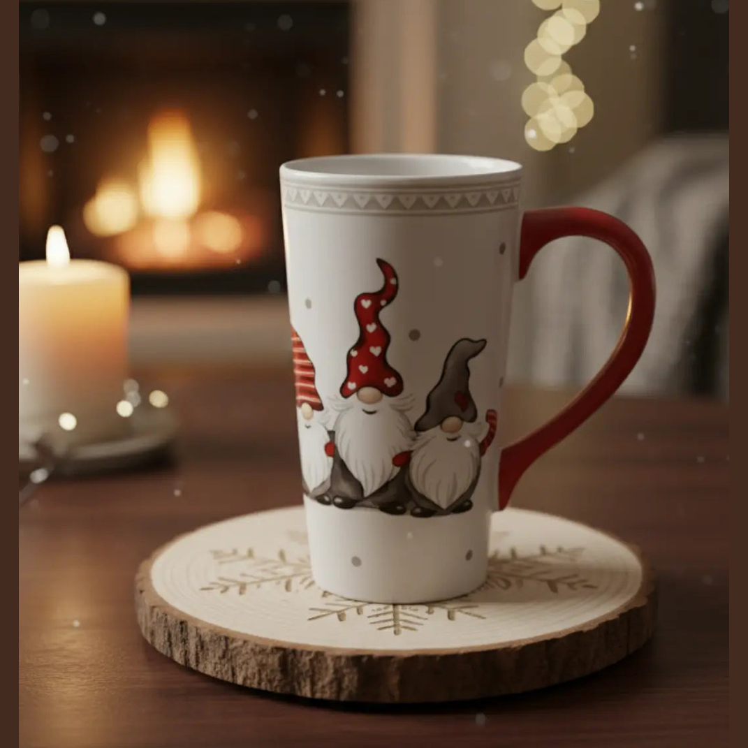 550ml Kerstmok – Santa Claus Rood En Wit Ontwerp