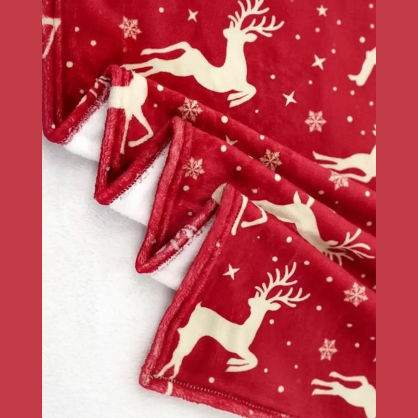 Flanelle Kerstdeken met Rendierprint