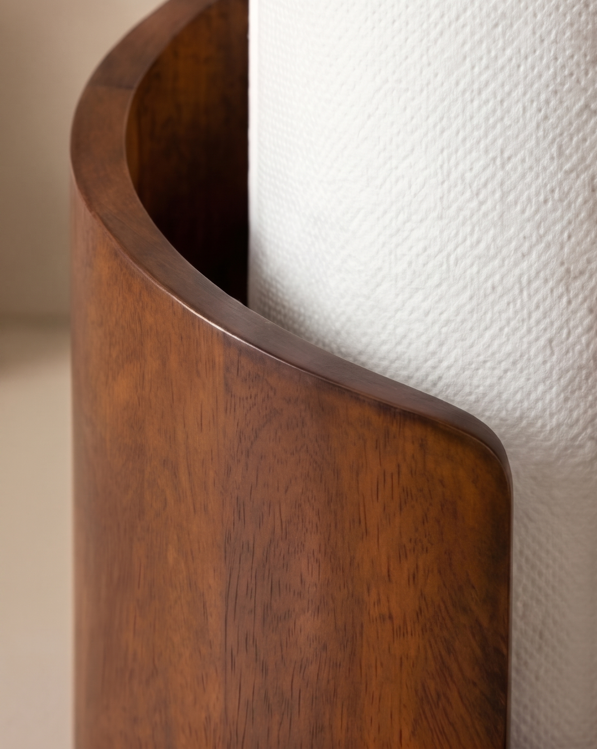 Keukenrolhouder Hout – Massief Houten Design | Staande Keukenrolhouder | - Maison Roze