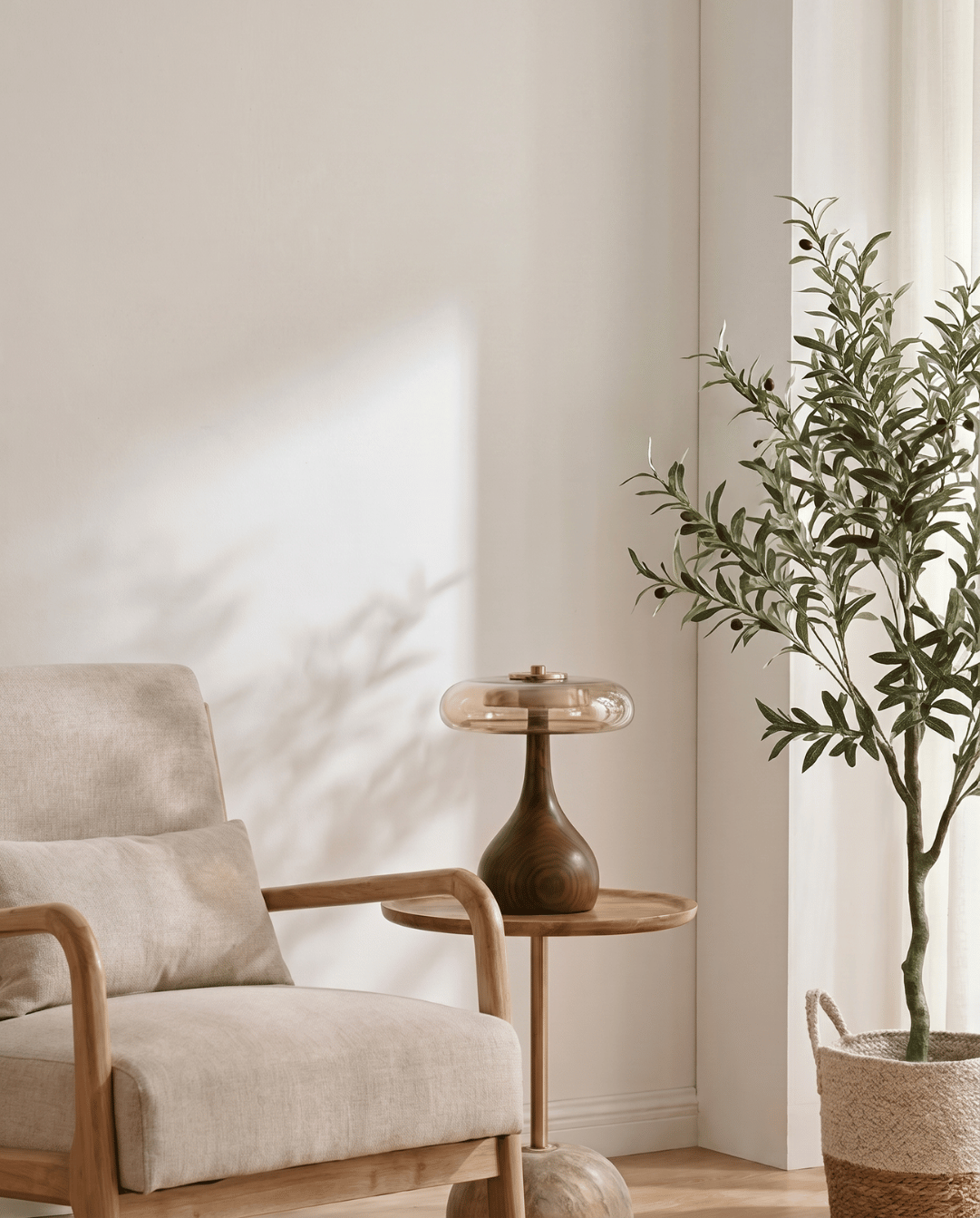 Designer Tafellamp Hout Met Transparante Kap | - Maison Roze