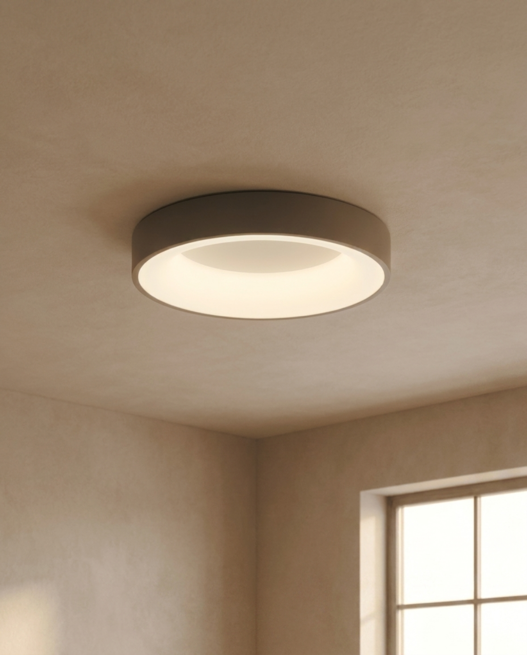 Ronde LED Plafondlamp Scandinavisch Design Wit Metaal | Grijs - Maison Roze