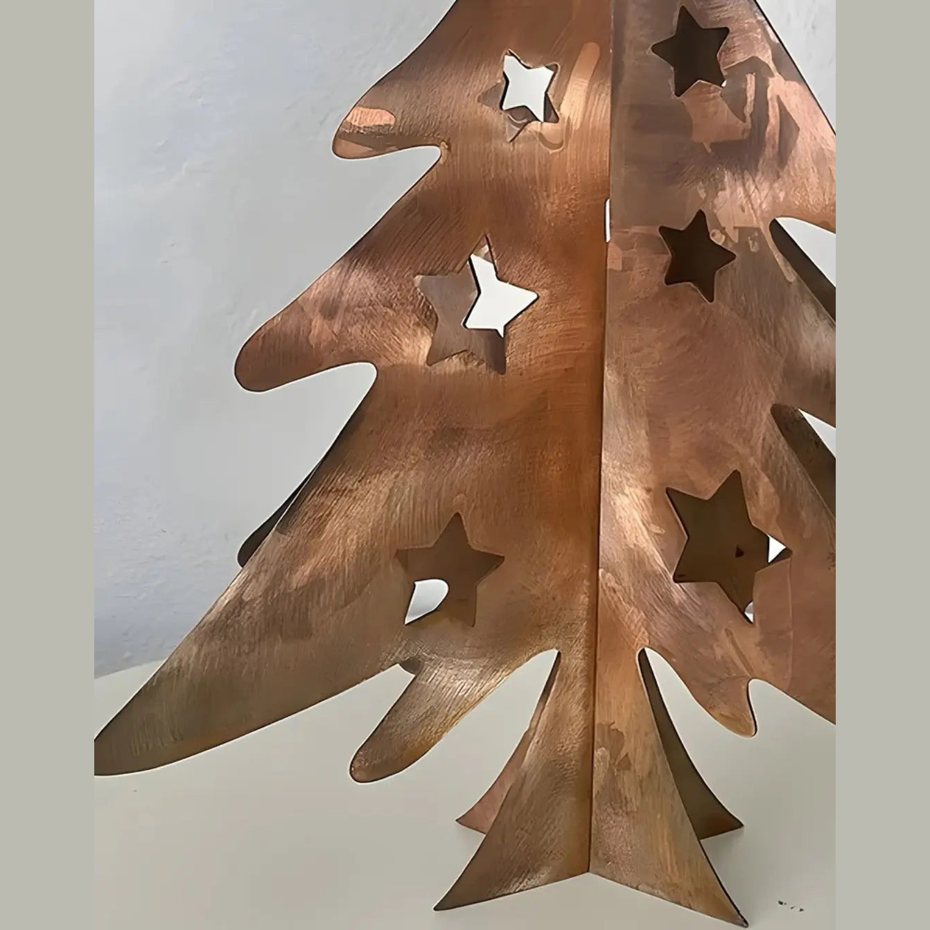 Metalen Kerstboomdecoratie – Bronzen Ijzer Met Steruitsnede – Minimalistische tafeldecoratie