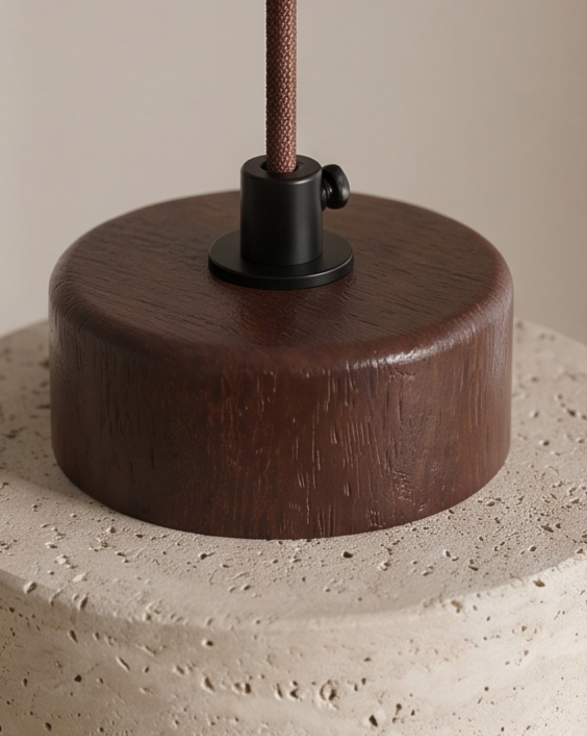Travertin Hanglamp - Wabi-Sabi Ontwerp met Gele Natuursteen | - Maison Roze