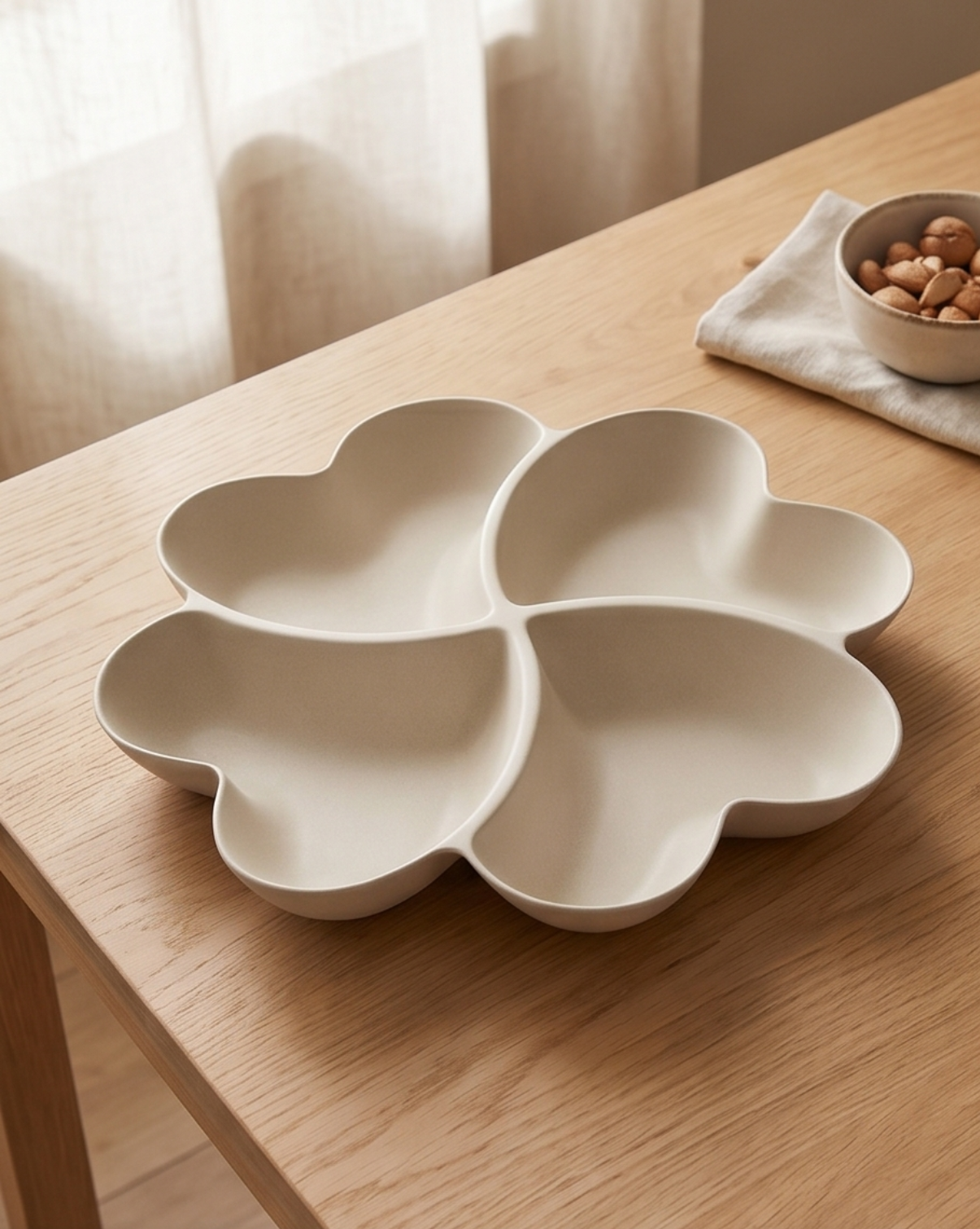 Hartvormige Serveerschaal - Voedselveilige Kunststof Organizer, 23 cm | Wit - Maison Roze
