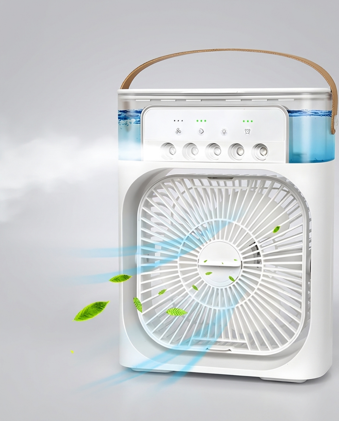 Draagbare Luchtkoeler met Verneveling | Wit ABS | USB-C, 600 ml Waterreservoir | - Maison Roze