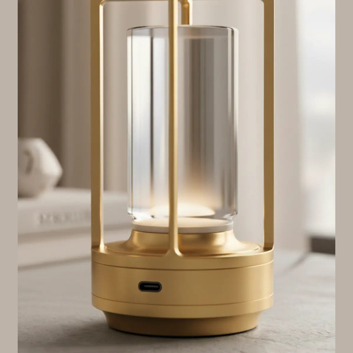 Minimalistische Kristallen LED-Tafellamp 17,5cm – USB-Oplaadbaar – Aluminium Voet