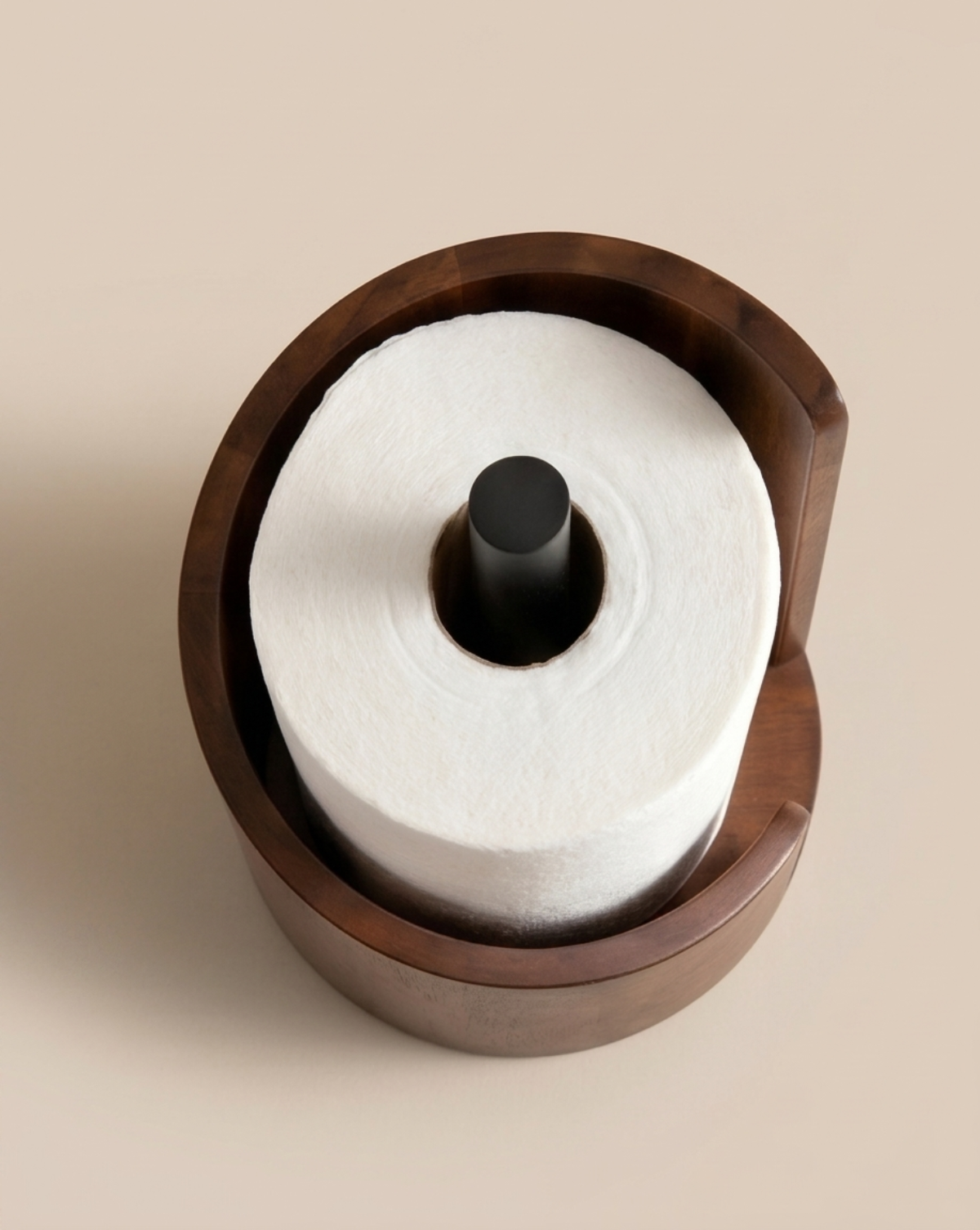 Keukenrolhouder Hout – Massief Houten Design | Staande Keukenrolhouder | - Maison Roze