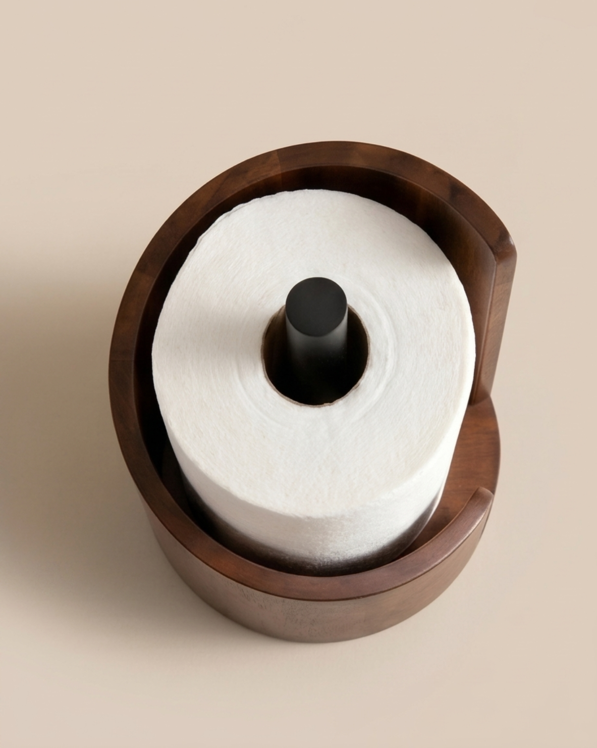 Keukenrolhouder Hout – Massief Houten Design | Staande Keukenrolhouder | - Maison Roze
