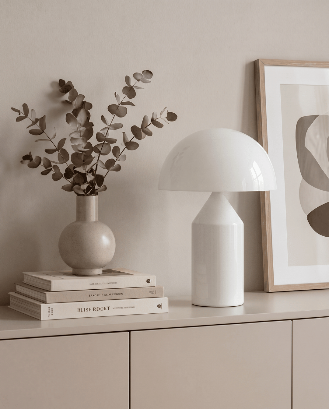 Lune paddenstoelvormige aluminium tafellamp | paddenstoel lamp wit | 38x25cm - Maison Roze