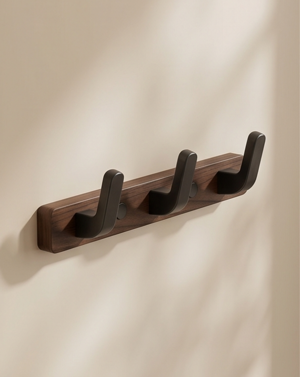 Houten Kapstok Met Metalen Haken – Wangemonteerd | Kapstokhaken | 3 Haken - Maison Roze