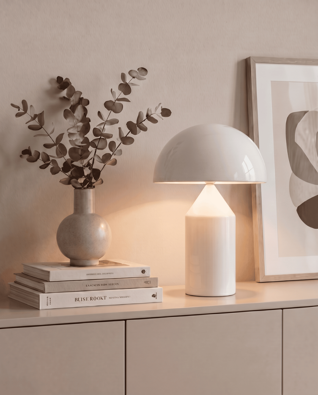 Lune paddenstoelvormige aluminium tafellamp | paddenstoel lamp wit | - Maison Roze
